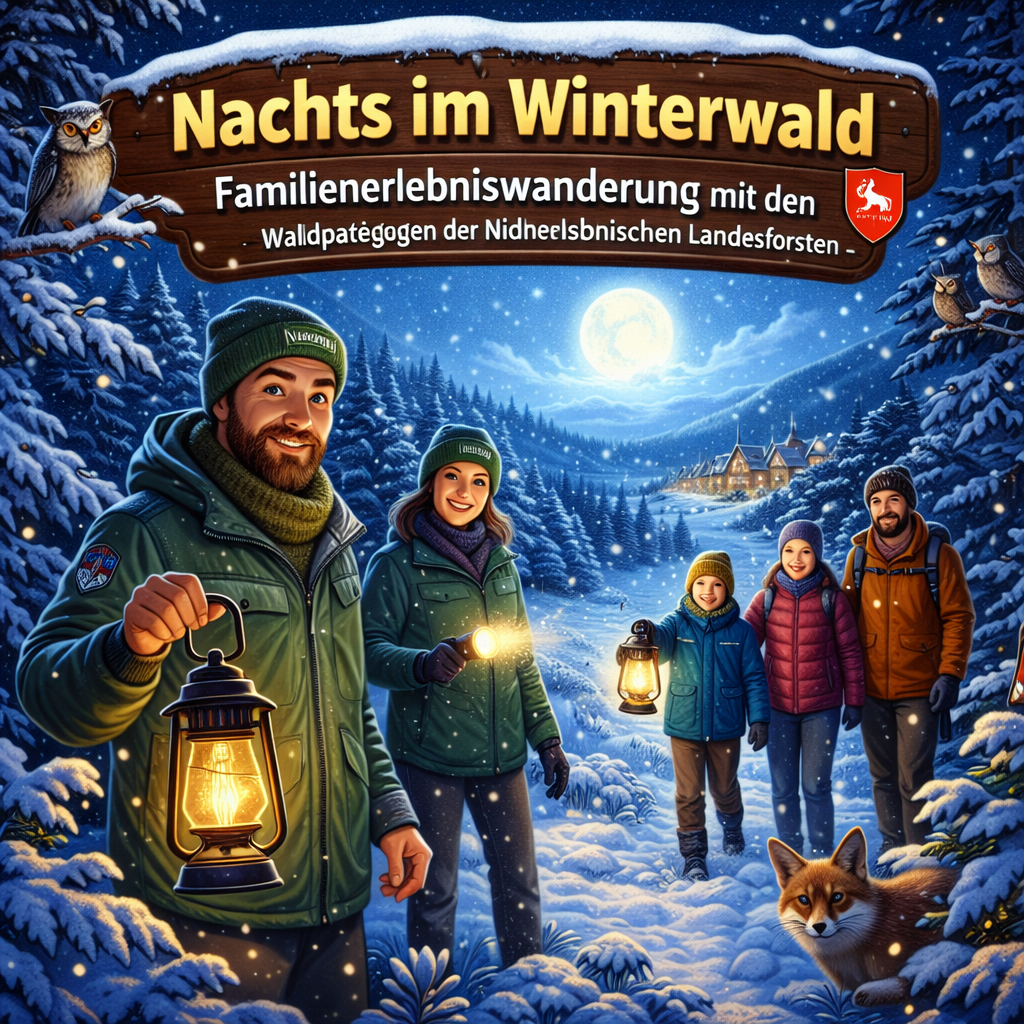 "Nachts im Winterwald" - Familienerlebniswanderung mit den Waldpädagogen der Niedersächsischen Landesforsten