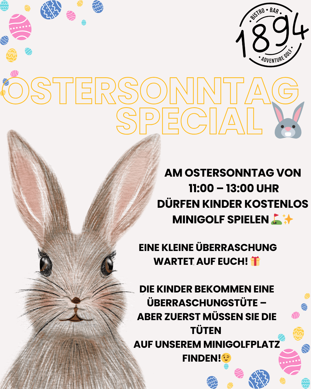 Minigolf spielen und Überraschungstüte finden!